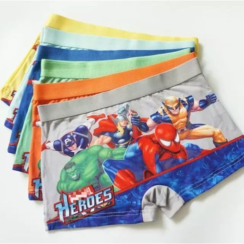 6Pcs Boys Cotton Blend Underwear Kids Cute Cartoon Comfortable Panties Baby Clothing 0-7Years