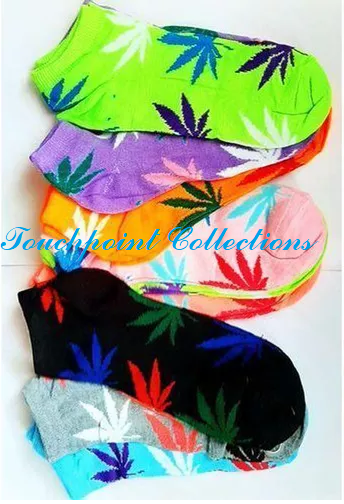 12Pairs Bright Ladies Ankle Socks Neon Casual Happy Socks for Women and Girls Striped Foodie Leaf Dotted Assorted patterns