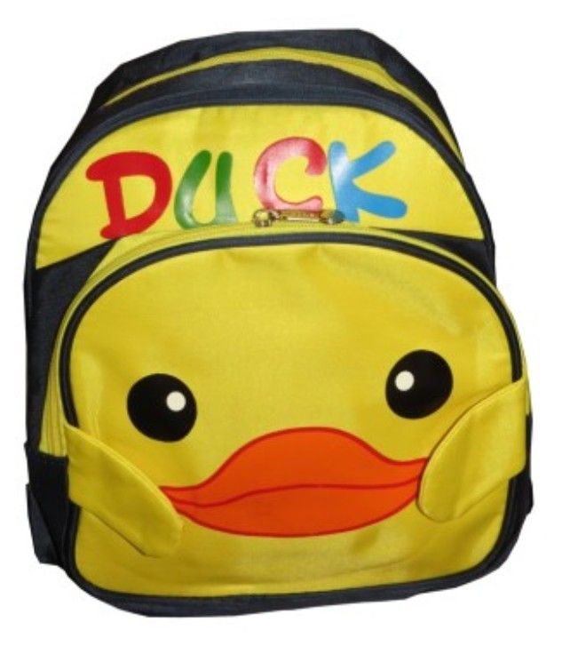 Cartoon Duck School Bag for Preschoolers Kindergarten Bag for Boys & Girls 12 inches with Side Pockets