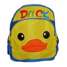 Cartoon Duck School Bag for Preschoolers Kindergarten Bag for Boys & Girls 12 inches with Side Pockets