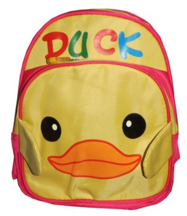 Cartoon Duck School Bag for Preschoolers Kindergarten Bag for Boys & Girls 12 inches with Side Pockets