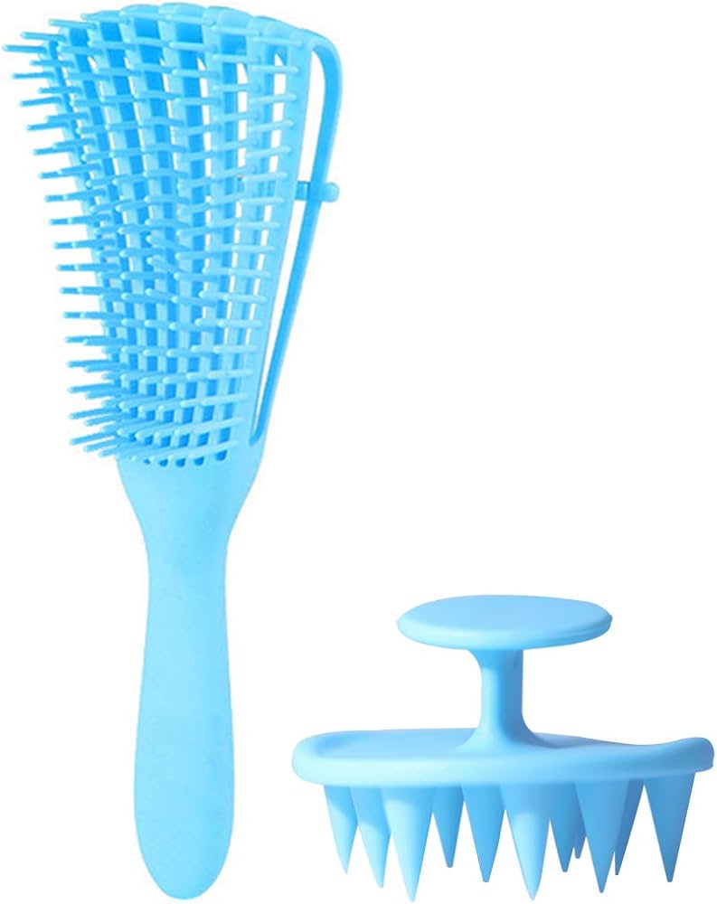 Easy Detangling Hair Detangler Brush Silicone Hair Scalp Massage Brush &  Shampooer for Natural Hair Care and Growth