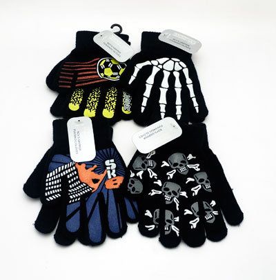 Gripper Gloves Basketball Football & Sports Knitted Gloves Black Colour with Sports Design