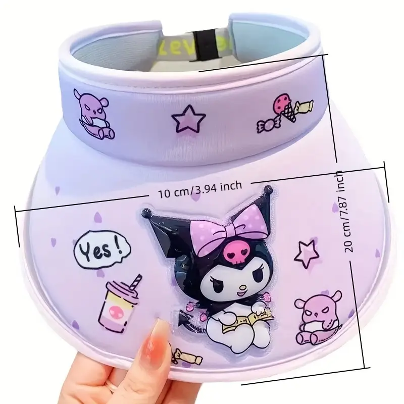 Kids Sunscreen Hat Cinnamoroll My Melody Kuromi Pompompurin Anti-Uv Sunshade Cap Large Tongue Sun Hat Kids Birthday Gifts