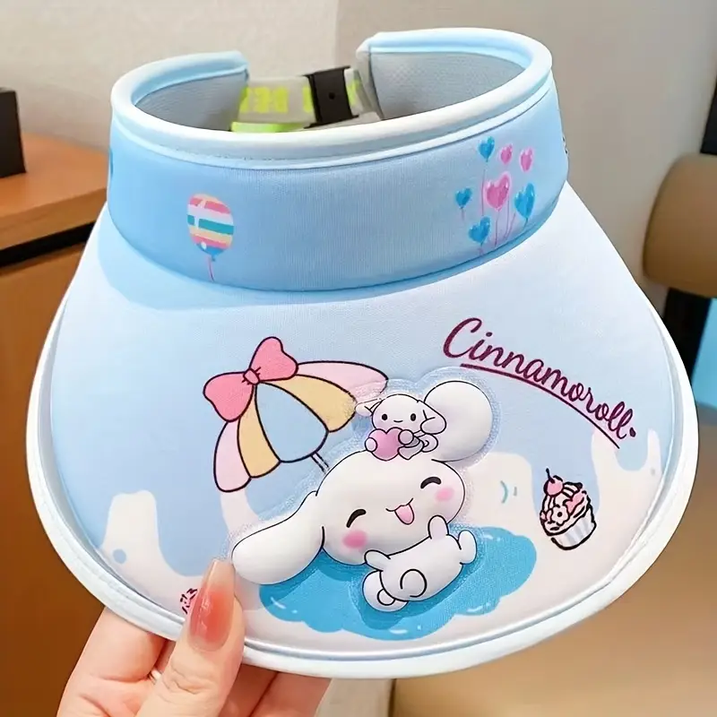 Kids Sunscreen Hat Cinnamoroll My Melody Kuromi Pompompurin Anti-Uv Sunshade Cap Large Tongue Sun Hat Kids Birthday Gifts