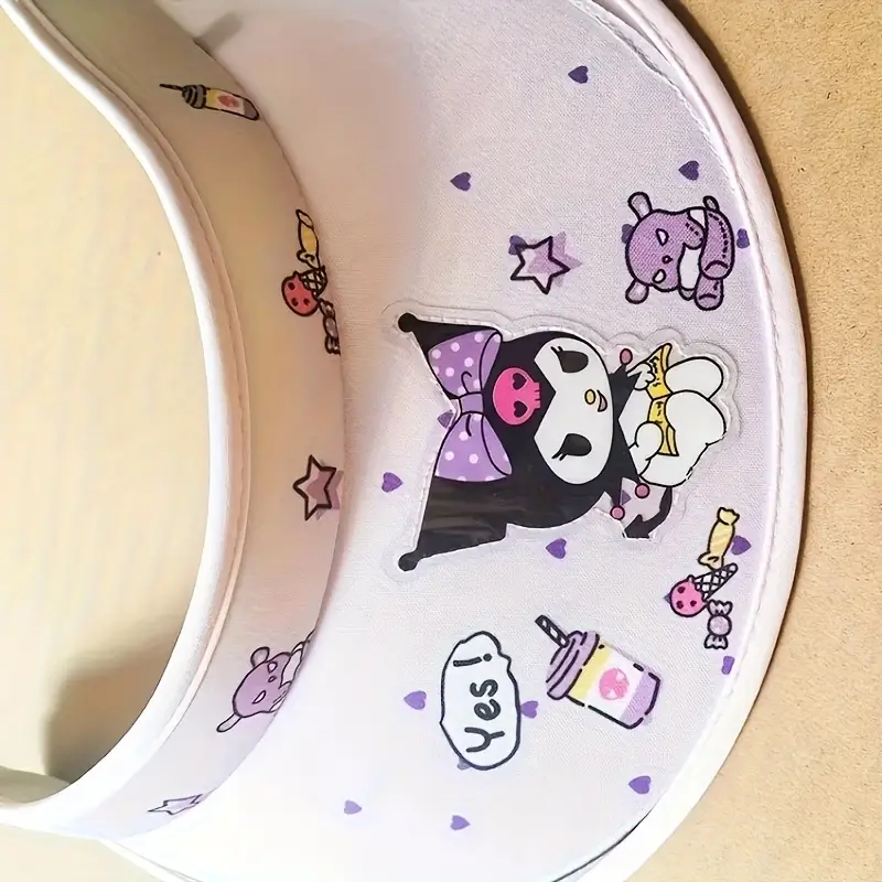 Kids Sunscreen Hat Cinnamoroll My Melody Kuromi Pompompurin Anti-Uv Sunshade Cap Large Tongue Sun Hat Kids Birthday Gifts