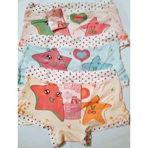 6 Pcs  Dotted Girls' Assorted Print Underwear Kids Panties Comfort Boxer Briefs Hot Pants (1-8Years)