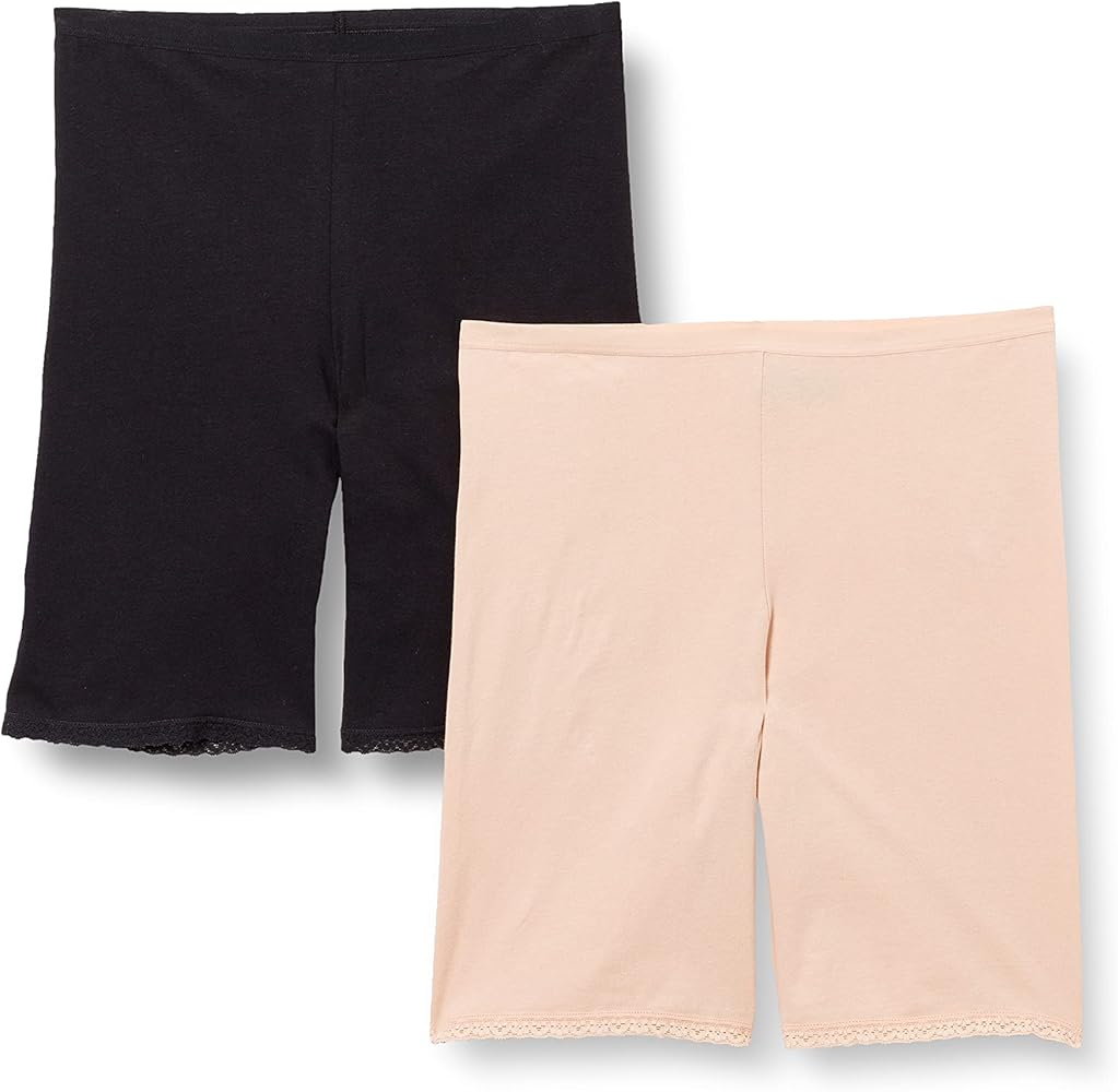 Girl's Lace Trim Boyshort for Under Dress Cute Solid Color Bikers Lace Trim Elastic Waisted Bottoms Toddler Stretchy Legging Shorts Cotton Blend
