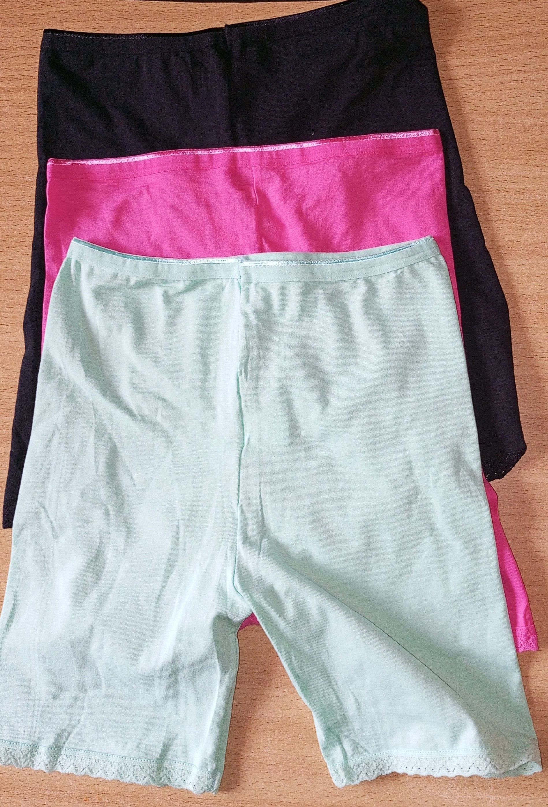 Girl's Lace Trim Boyshort for Under Dress Cute Solid Color Bikers Lace Trim Elastic Waisted Bottoms Toddler Stretchy Legging Shorts Cotton Blend