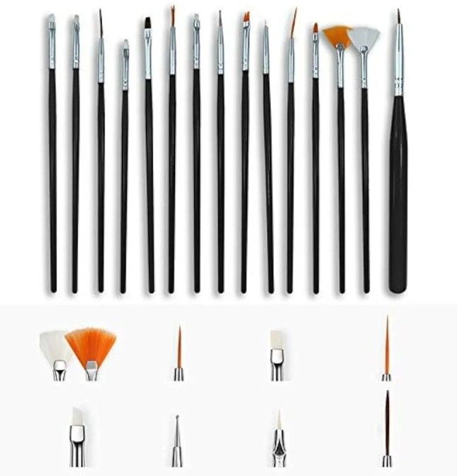 Nail 15Pcs Nail Brushes, Fashion Nail Brushes Nail Art Nail Manicure Tool, Perfect For Acrylic Nail Brush For Nail Brushes Professional And Personal Use