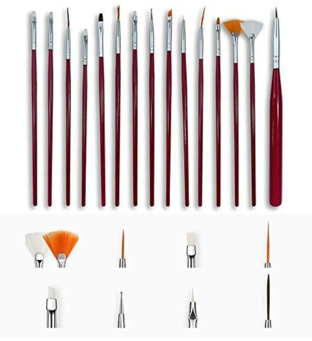 Nail 15Pcs Nail Brushes, Fashion Nail Brushes Nail Art Nail Manicure Tool, Perfect For Acrylic Nail Brush For Nail Brushes Professional And Personal Use