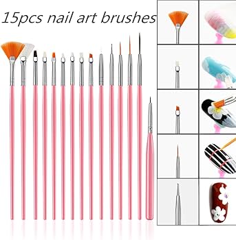 Nail 15Pcs Nail Brushes, Fashion Nail Brushes Nail Art Nail Manicure Tool, Perfect For Acrylic Nail Brush For Nail Brushes Professional And Personal Use
