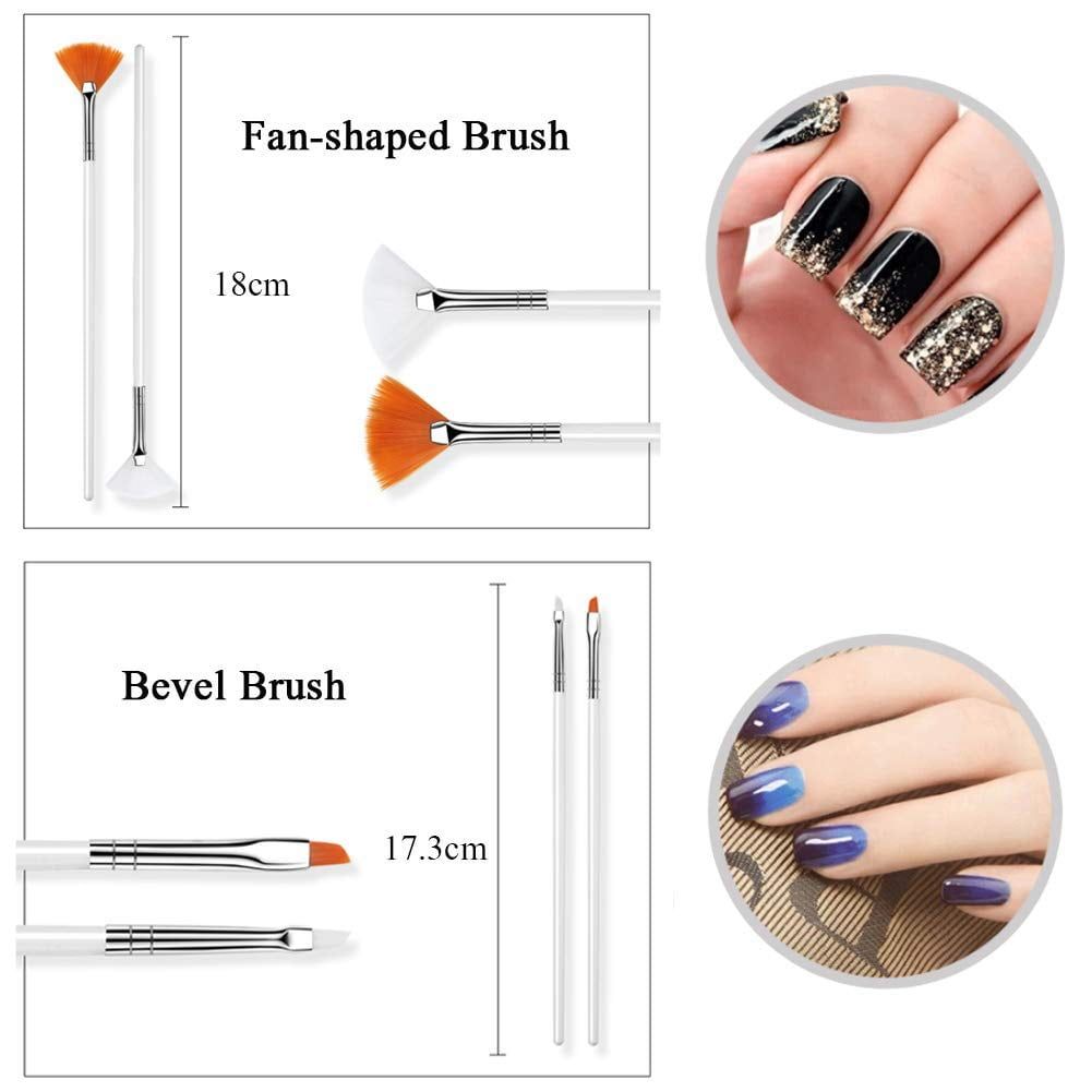Nail 15Pcs Nail Brushes, Fashion Nail Brushes Nail Art Nail Manicure Tool, Perfect For Acrylic Nail Brush For Nail Brushes Professional And Personal Use