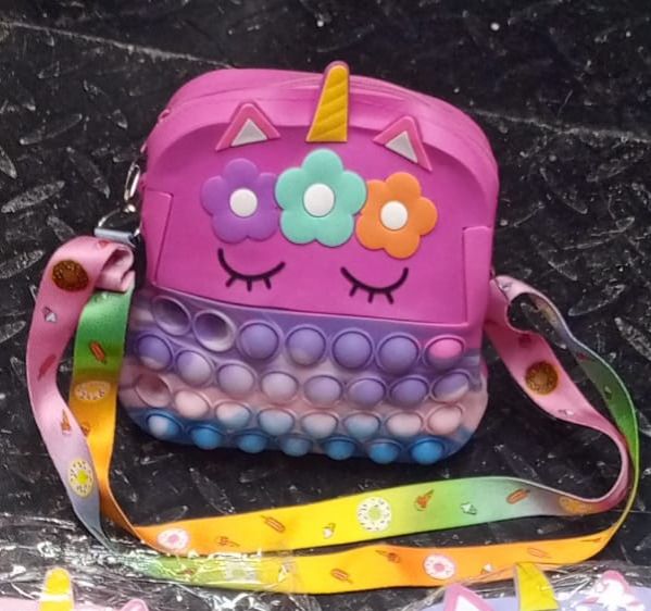 Pop It Girl's Mini Handbag Silicone Kids Girls Purses Bags Sling Bag Accessories Handbags 18x15CM