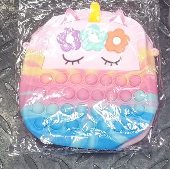 Pop It Girl's Mini Handbag Silicone Kids Girls Purses Bags Sling Bag Accessories Handbags 18x15CM