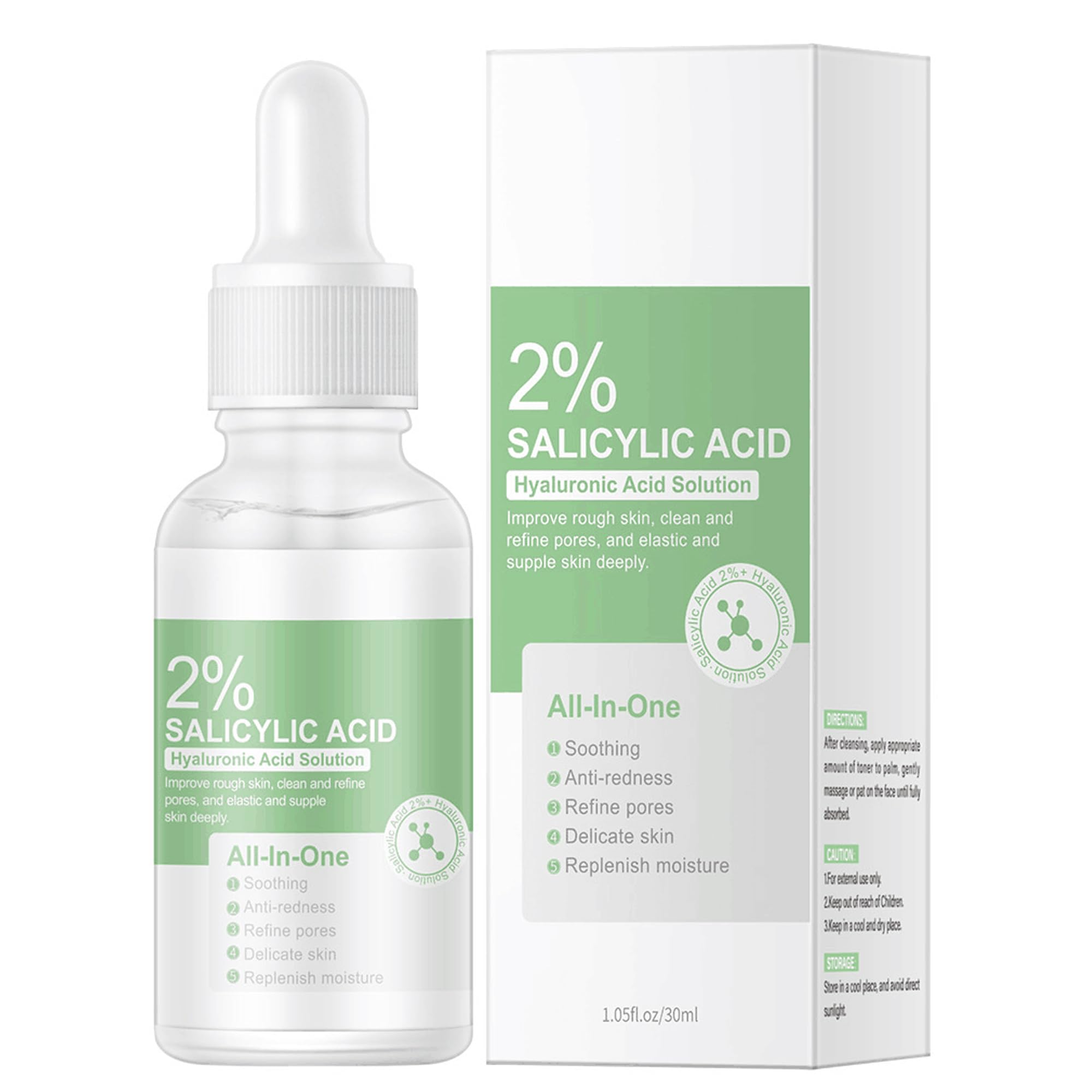 MOOYAM 2% Salicylic Acid Serum - Hyaluronic Acid Solution All-in-One, 30ml