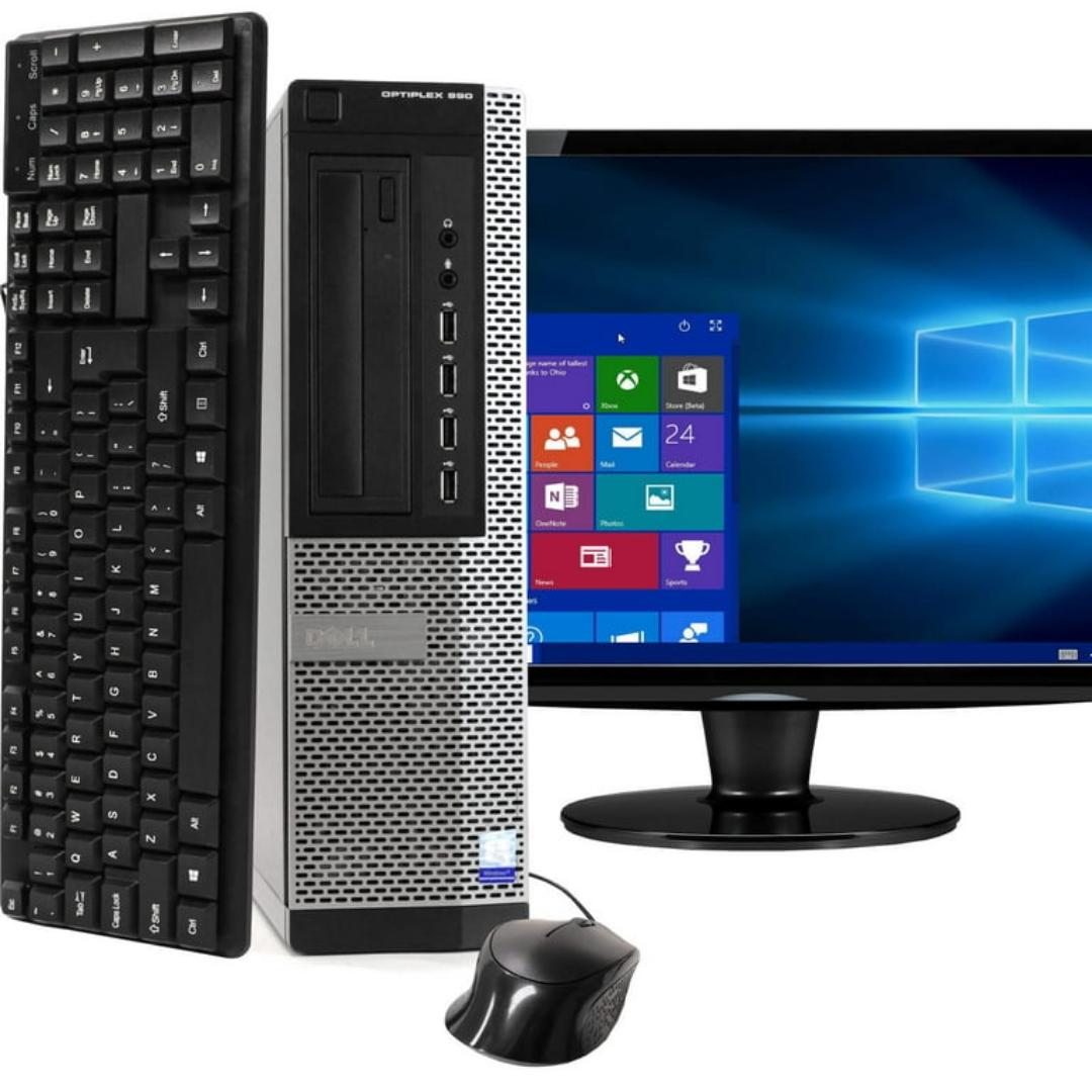 Fast Dell Optiplex Windows 10 Desktop Computer Intel Pentium Dual core 4GB Ram, 2.9GHz Speed,VD, 19" inch monitor Display(Brands Vary) LCD,  Mouse, Keyboard and Wifi Adapter - Desktop Computer Bundle