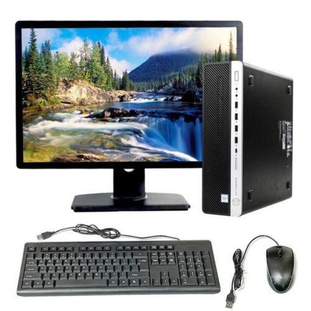 6TH Generation HP EliteDesk 800 G3 Core I5  6th Gen 16GB Ram  256GB SSD Plus 500GB Storage 3.4GHz CPU Speed, 22 Inch Edge to Edge Monitor, SFF Complete Desktop + Keyboard + Mouse