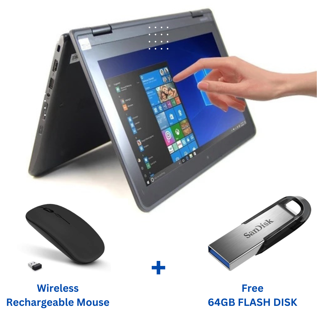 [ FREE 64GB FLASH DISK + WIRELESS MOUSE] LENOVO Yoga 11E X360  2 IN 1 ThinkPad  TOUCHSCREEN 4GB RAM 128gb ssd 11.6" 2-in-1 Laptop +WINDOWS 10 + Rechargeable MOUSE  MICROSOFT OFFICE, SCHOOL LAPTOP