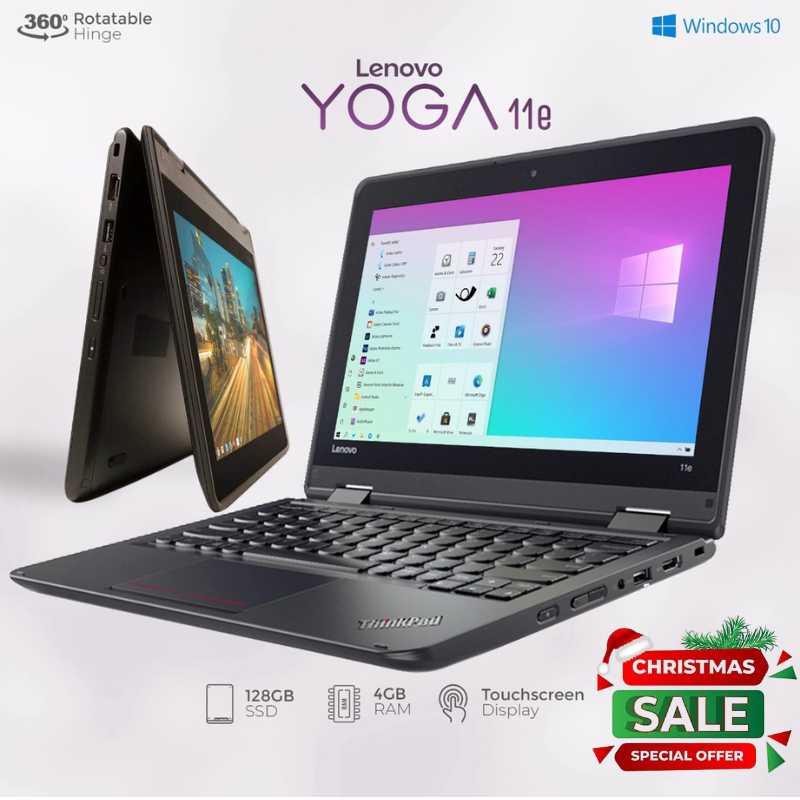 LENOVO Yoga 11E X360 2-in-1 Touchscreen ThinkPad – 11.6" Laptop, 4GB RAM, 128GB SSD, Windows 10 & Microsoft Office – Ideal School Laptop, FREE 64GB Flash Disk & Wireless Mouse Bundle