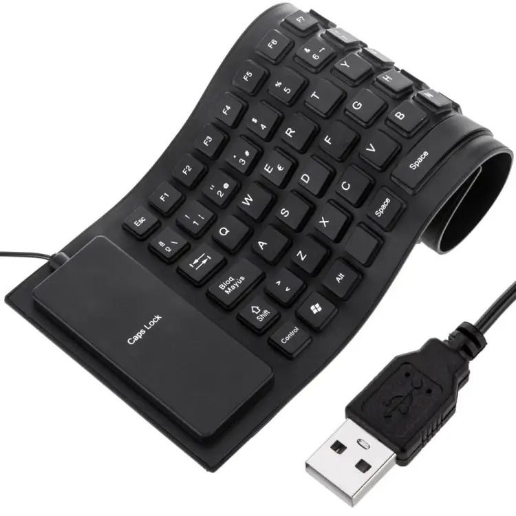 Portable Mini Keyboard 85 Keys Flexible Waterproof Soft Silicone Gaming Keyboard Laptop Foldable Wired USB Keyboard for MacBook HP DELL LENOVO