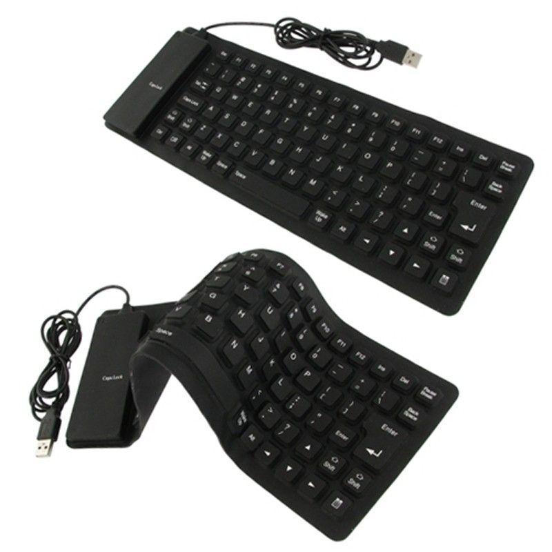Portable Mini Keyboard 85 Keys Flexible Waterproof Soft Silicone Gaming Keyboard Laptop Foldable Wired USB Keyboard for MacBook HP DELL LENOVO