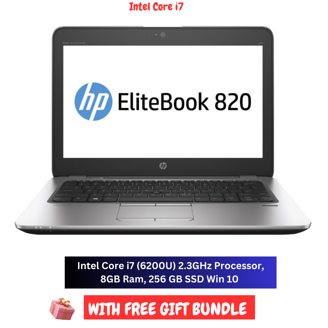 HP EliteBook 820 G3 Intel Core i7 (6200U) 2.8GHz Processor, 8GB Ram, 256 GB SSD Win 10 Pro 12.5 Intel® Core™ i7 6200U (2.8GHz, up to 2.8GHz with Intel Turbo Boost Technology, 256GB PCIe® NVMe™ M.2 Sol