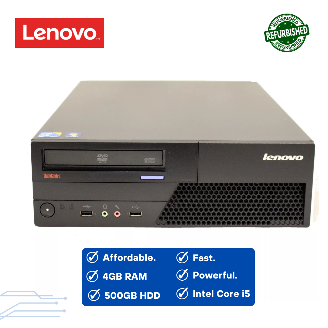 LENOVO ThinkCentre M83, Intel Core I5,  3.2GHz Speed, 8GB RAM DDR3, 500GB HDD Storage, DVD-ROM, WIFI, Windows 10 Professional, Small Form Business High Performance Desktop Computer PC