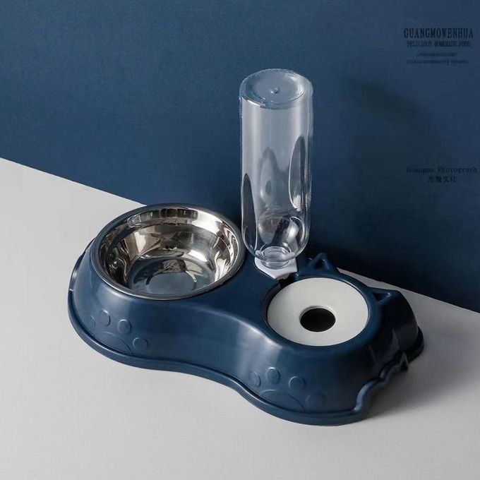 Automatic Single Pet Bowl Plus Water Dispenser - 500ml Water Storage, Moisture-Proof, PP Material