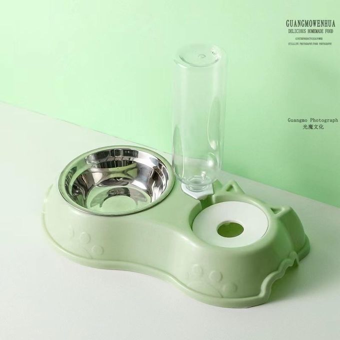Automatic Single Pet Bowl Plus Water Dispenser - 500ml Water Storage, Moisture-Proof, PP Material