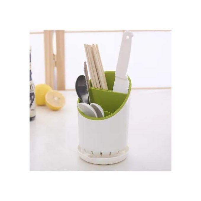 Cutlery Drainer and Organizer - Protective Knife Draining Slot, Integrated Pouring Slot, Dismantles for Easy Cleaning