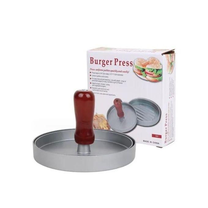 Non-Stick Burger Press - Easy Removal and Stacking, Easy Transfer to Grill or Freezer, Ideal for Beef, Turkey, Pork, and Burgers, Forms Crab Cakes and Appetizers, Nonstick Cast Aluminum with Wood Hand