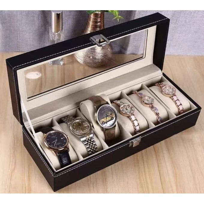 6 Slot Watch Organizer Box Watch Case Watch Holder Watch Storage Box