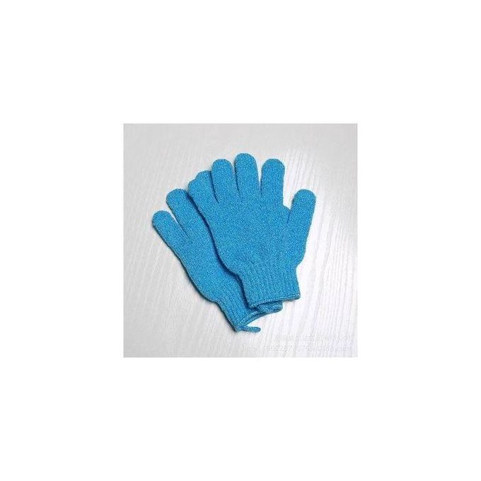 Fashion Bathing Gloves Exfoliating Body Shower Scrub Gloves-blue