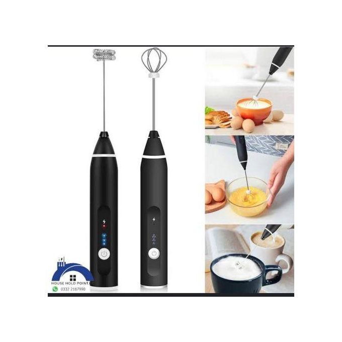 Wireless Electric Milk Frother Whisk Egg Beater USB Rechargeable Handheld Coffee Blender Milk Shaker Mixer Foamer 2 in 1