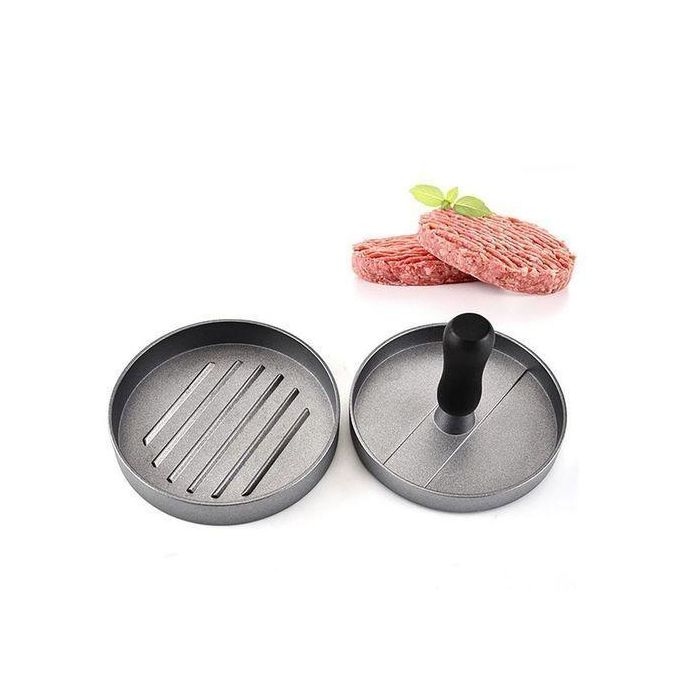 Non-Stick Burger Press - Easy Removal and Stacking, Easy Transfer to Grill or Freezer, Ideal for Beef, Turkey, Pork, and Burgers, Forms Crab Cakes and Appetizers, Nonstick Cast Aluminum with Wood Hand