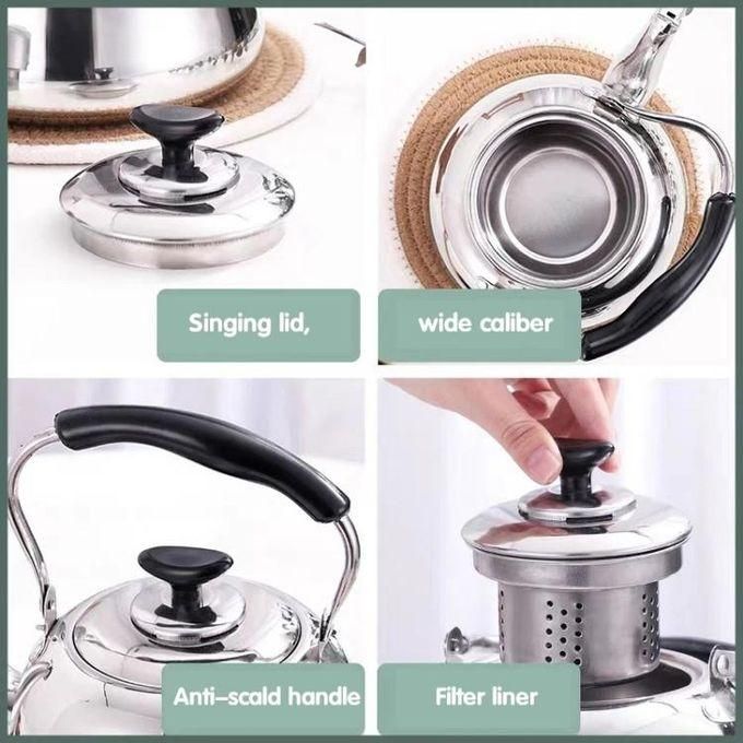 Rashnik 5L Tea Kettle Stovetop Tea Pot Stovetop Whistling Tea Kettle Stainless Steel Hot Water Teapot