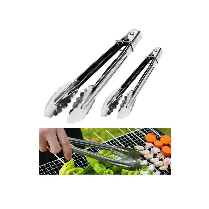 Stainless Steel Cooking BBQ Serving Food Tongs - Set Of 3