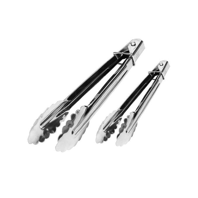 Stainless Steel Cooking BBQ Serving Food Tongs - Set Of 3
