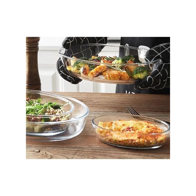 Signature 2 Pcs Oven Safe Glass Casserole Baking DIshes,3L & 2L