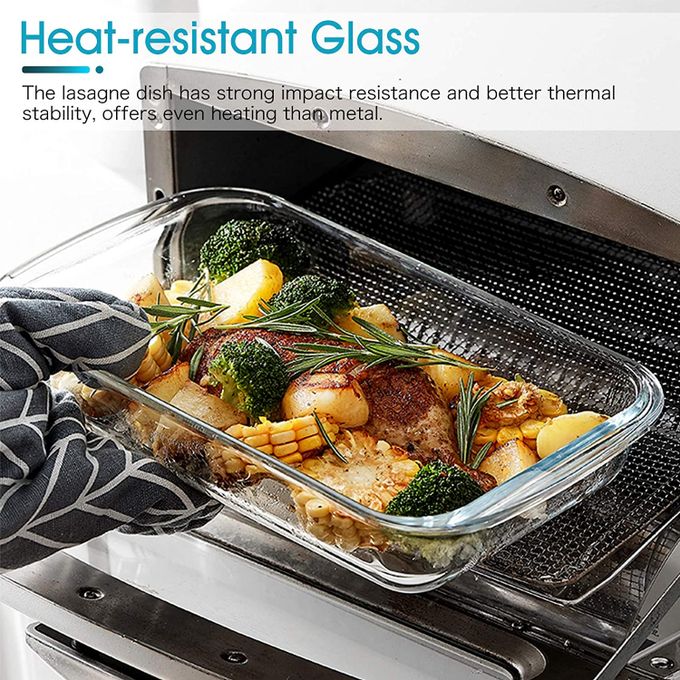 Signature 2 Pcs Oven Safe Glass Casserole Baking DIshes,3L & 2L