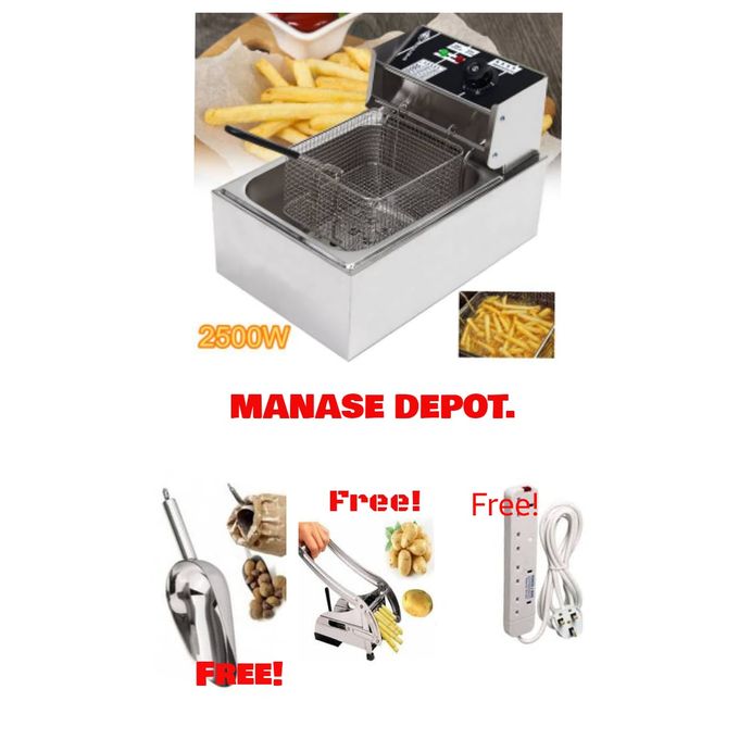 Nunix Electric Deep Fryer+FREE-CHIPS CUTER/Power Extension/SCOOPER