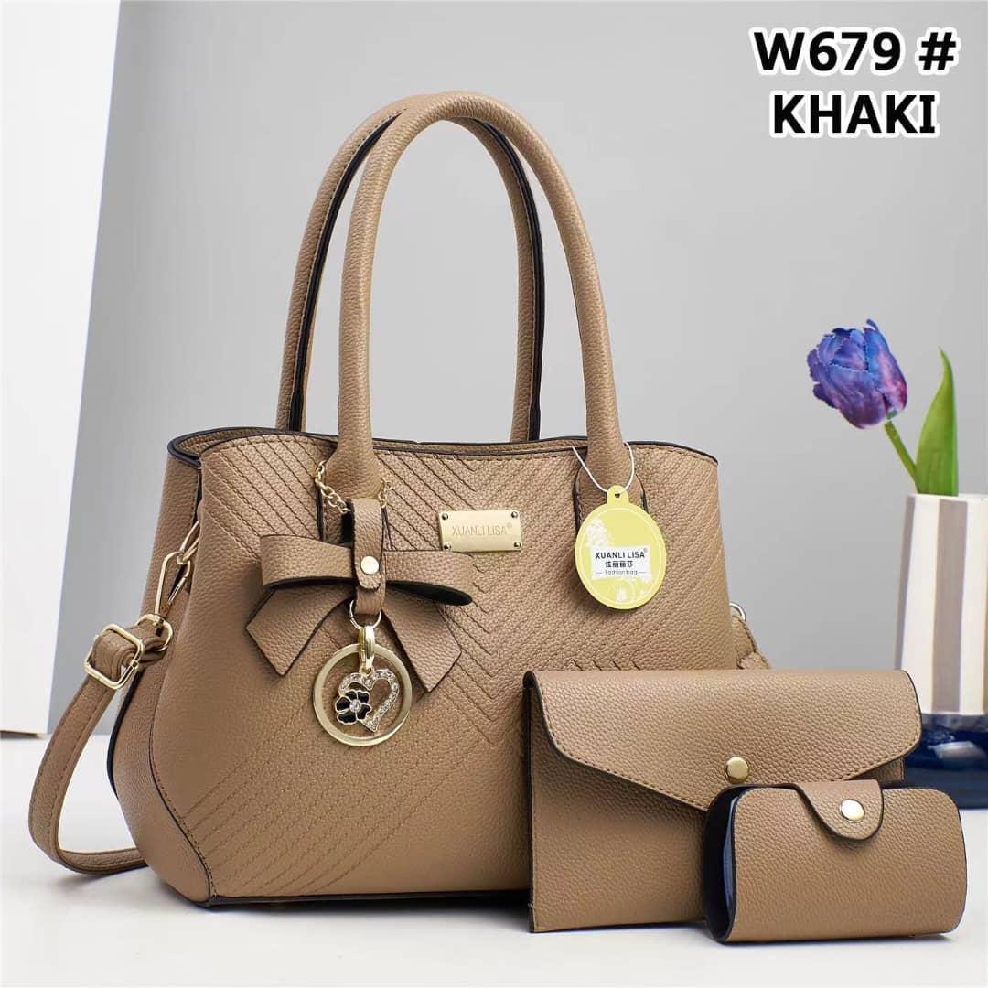 3in1 Classic Trendy Ladies Handbag Women Shoulder Bag Strap Adjustable Fashion Bag Zipper Closure Girls Crossbody Bag with Purse or Wallet and Sling Bag
