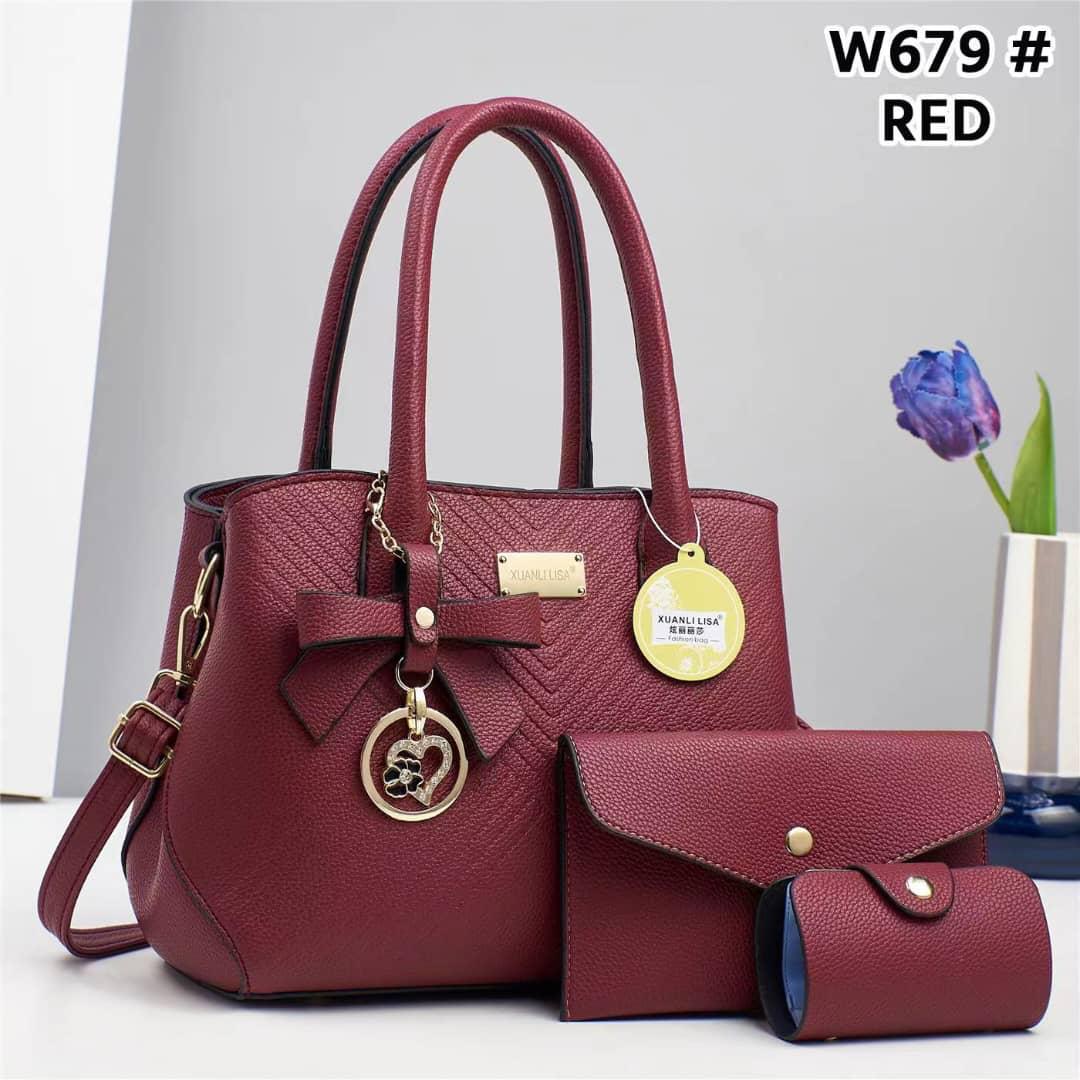 3in1 Classic Trendy Ladies Handbag Women Shoulder Bag Strap Adjustable Fashion Bag Zipper Closure Girls Crossbody Bag with Purse or Wallet and Sling Bag