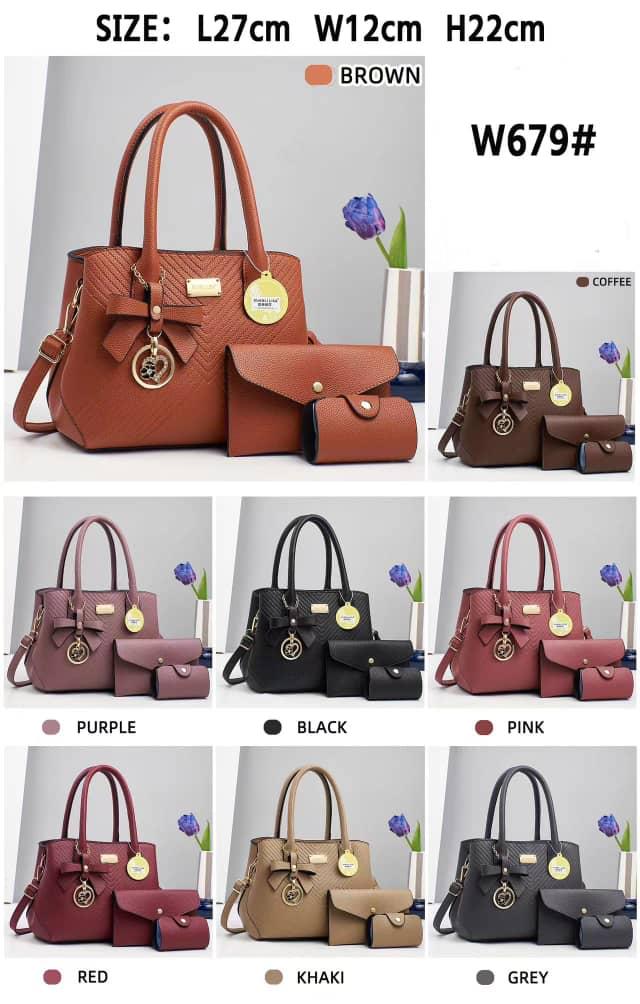 3in1 Classic Trendy Ladies Handbag Women Shoulder Bag Strap Adjustable Fashion Bag Zipper Closure Girls Crossbody Bag with Purse or Wallet and Sling Bag