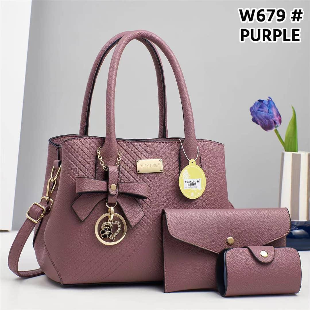 3in1 Classic Trendy Ladies Handbag Women Shoulder Bag Strap Adjustable Fashion Bag Zipper Closure Girls Crossbody Bag with Purse or Wallet and Sling Bag