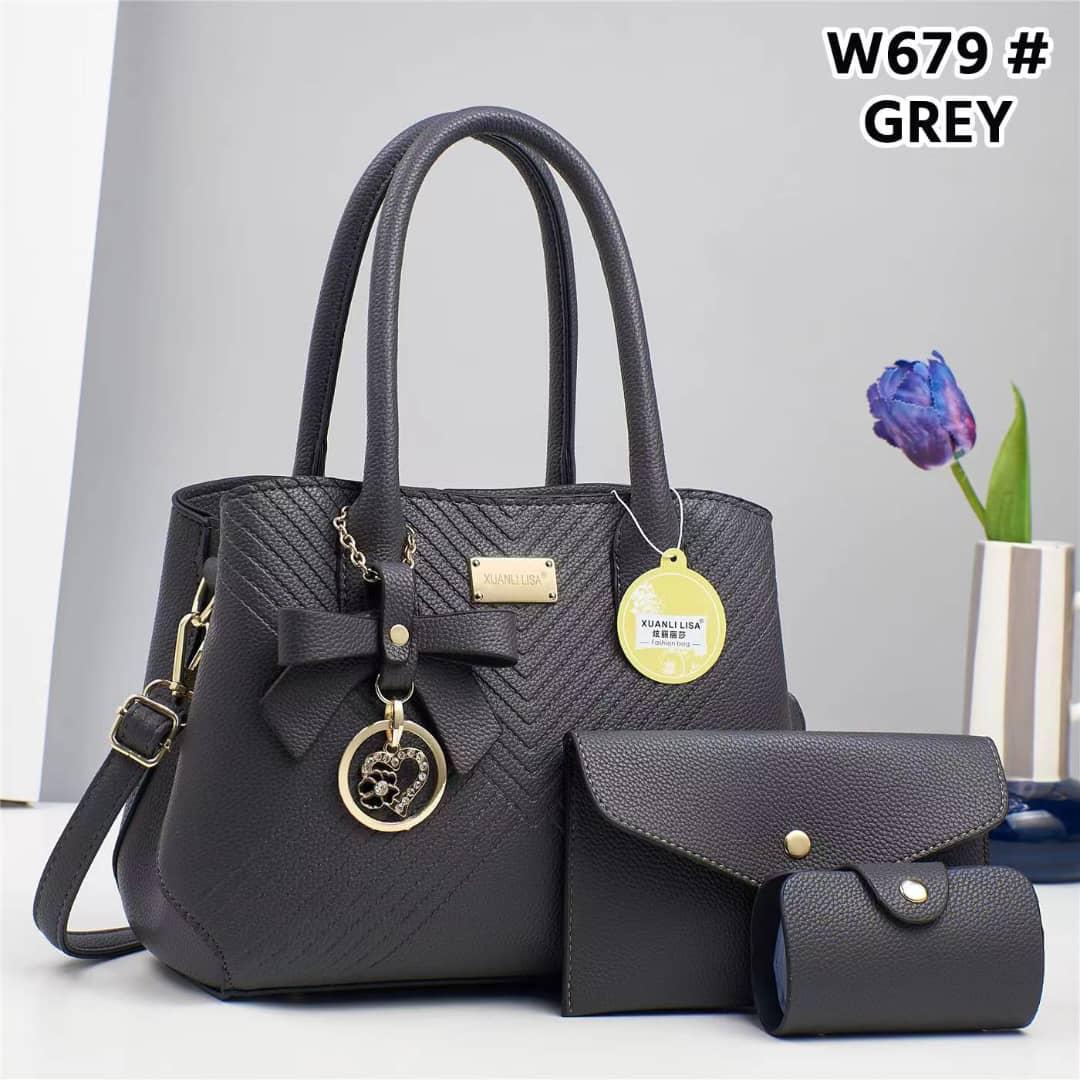 3in1 Classic Trendy Ladies Handbag Women Shoulder Bag Strap Adjustable Fashion Bag Zipper Closure Girls Crossbody Bag with Purse or Wallet and Sling Bag