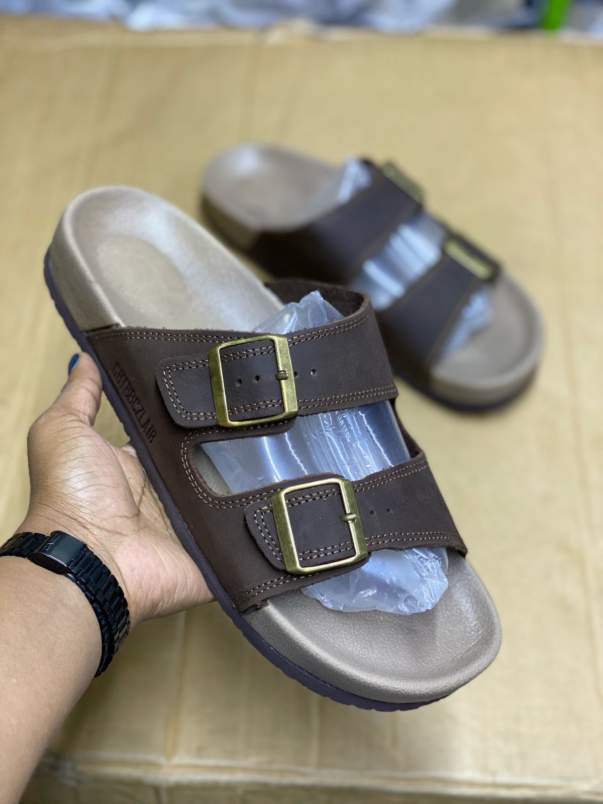 Quality Sandals Men's Summer Slides Rubber Sole New Sandals and Slippers Men's Sandals Adult Beach Open Shoes Non-slip Open-toe Sandals