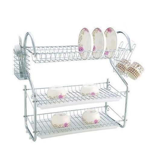 3 Layer Stainless Steel Dish Drainer Drying Rack stainless steel 3 tier dish rack with knives and spoons holder and draining boards