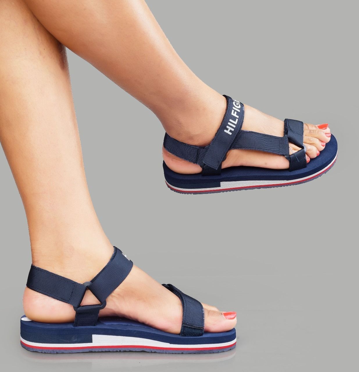 Quality Tommy Hilfiger Red Sandals Ladie's Summer Slides Rubber Sole New Women Sandals and Slippers Men's Sandals Adult Beach Open Shoes Non-slip Open-toe Generic Sandals
